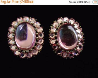 Now On Sale Vintage Pink Rhinestone Earrings Mad Men Mod Hollywood Regency Jewelry
