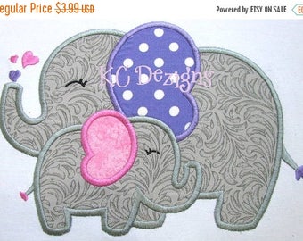 ON SALE Mommy and Baby Elephant Machine Applique Embroidery Design - Mommy and Baby Elephant, Elephant Pattern, Baby Elephant, Mommy Elephan