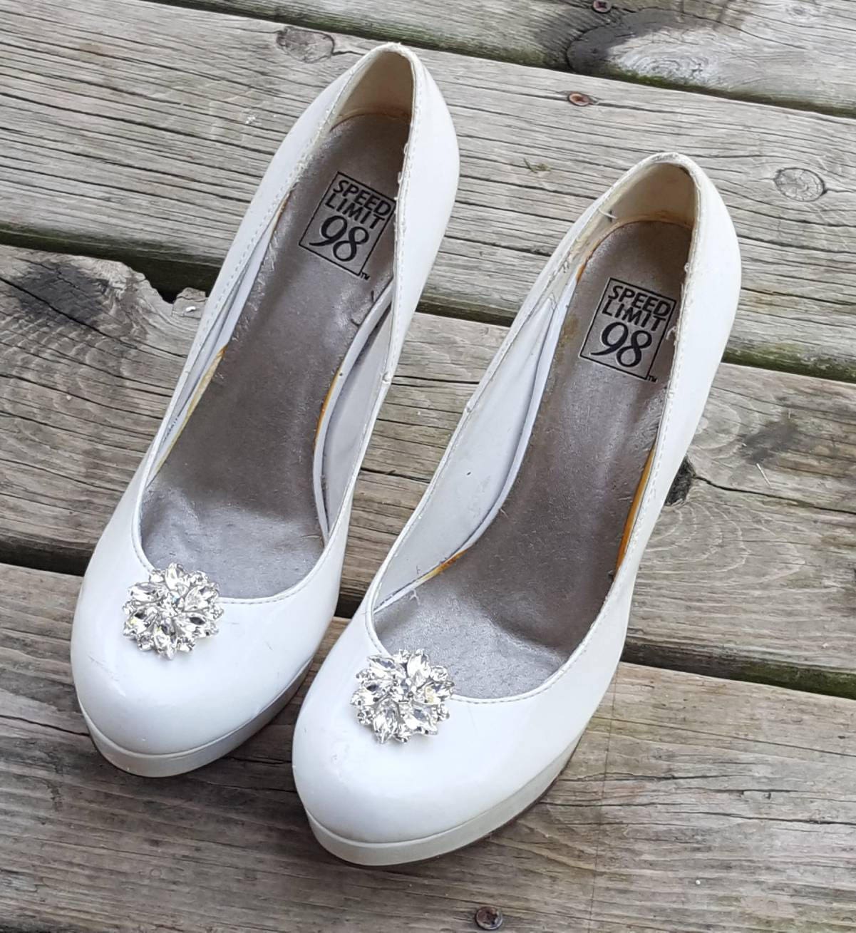 Wedding Bridal Shoe Clips large Clear Rhinestone Shoe Clips