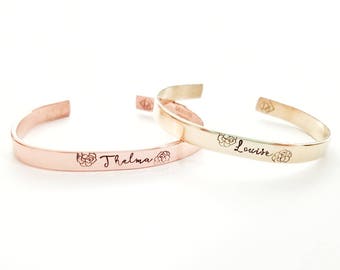 Best Friend Gifts - Best Friend Bracelet - Gifts for Her - Sister Gift - Thelma and Louise Bracelets - Custom Bracelets - Cuff Bracelets