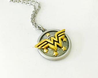 Wonder Woman necklace, stainless steel