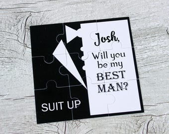 Will You Be My Best Man Invitation Personalized Groomsman Puzzle Invite Page Boy Puzzle Invitation Will You Be My Ring Bearer Proposal Gift