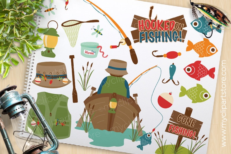 Fishing Clipart Father's day fishing tackle camping