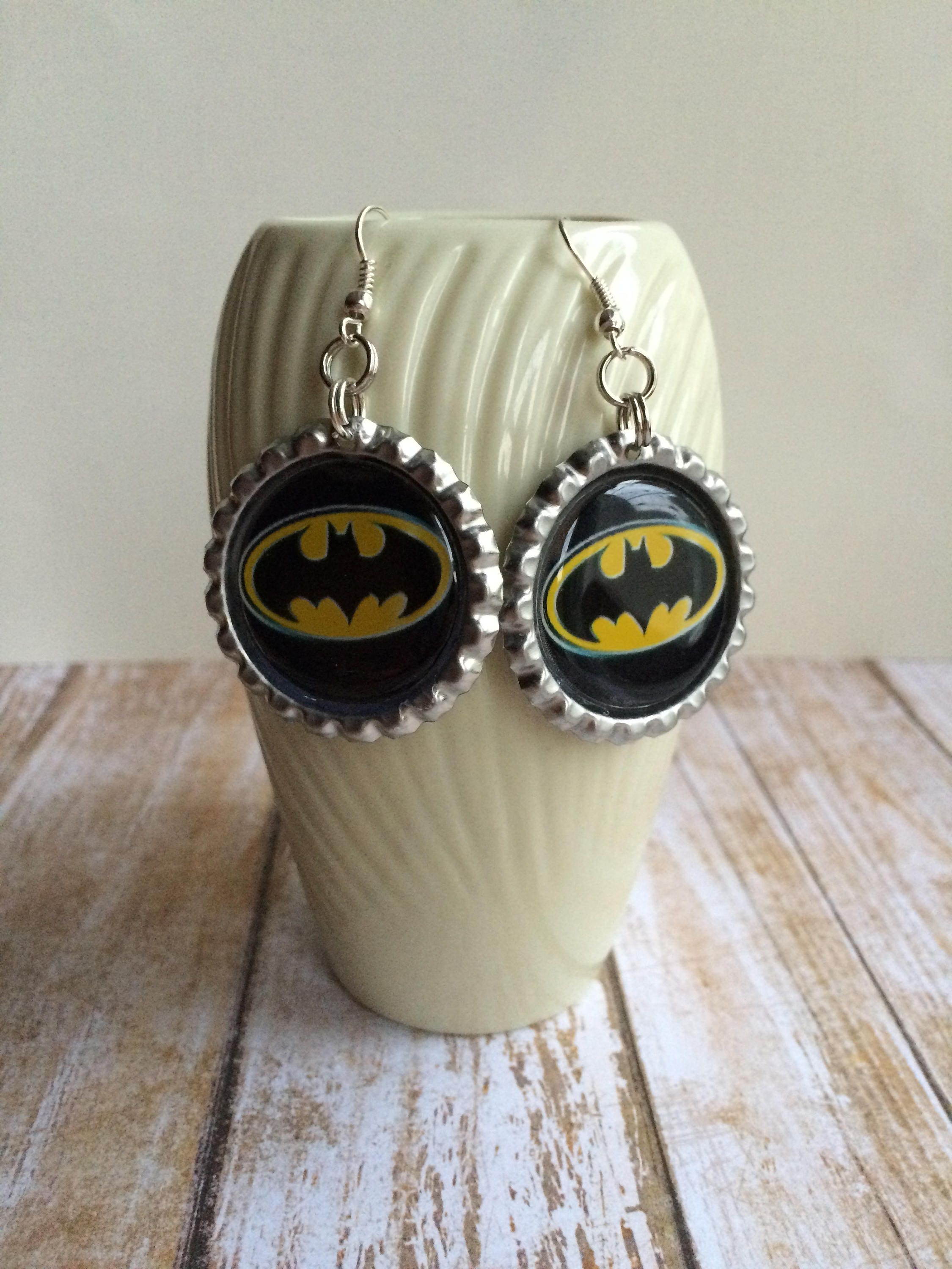 Batman Earrings Batman Jewelry Batman Dangle Earrings