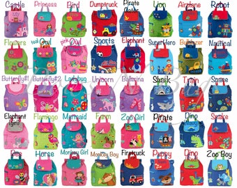 Monogrammed Stephen Joseph Quilted Backpack / Children and Toddler Backpack / Personalized / Choose from 40 Patterns / Boys and Girls