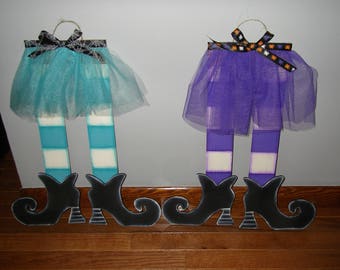 Witch shoes door hanger for Halloween
