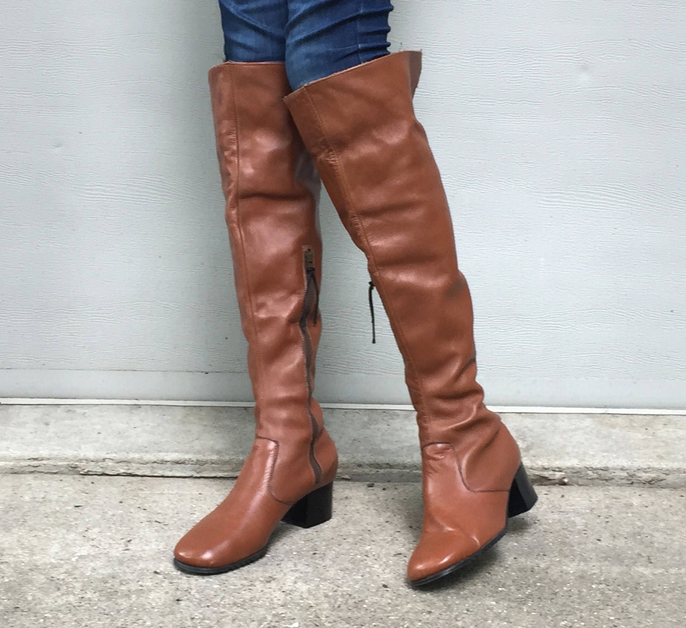 70s knee high platform boots