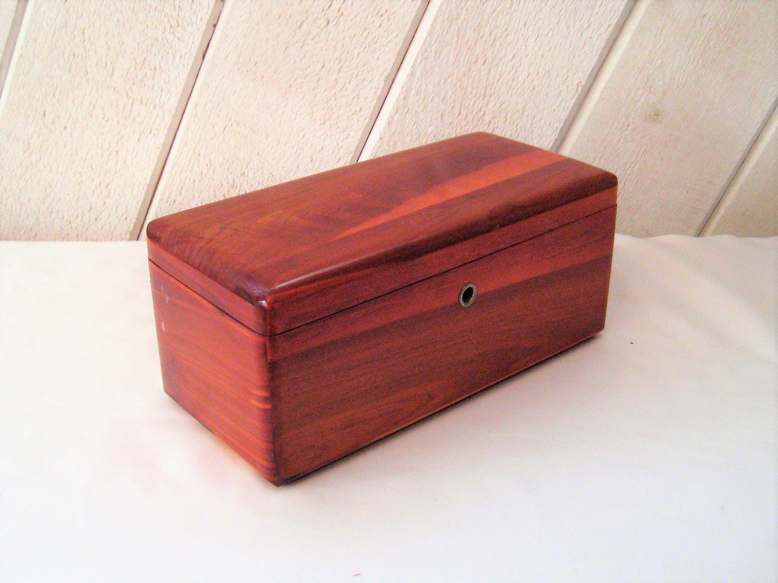 Small Lane cedar chest vintage cedar box hinged lid vintage