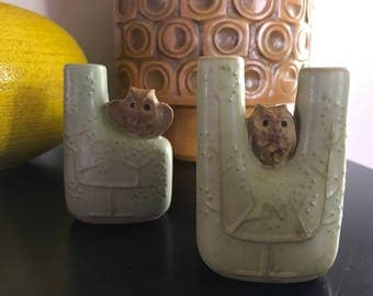 Mid Century Modern counterpoint San Francisco pottery Owl Vase