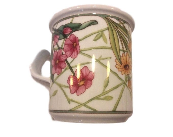 Dansk Cafe Floral Mug, Large Porcelain Coffee Mug, Floral Coffee Cup, Gift For Her, Dansk Mug, Gift For Christmas