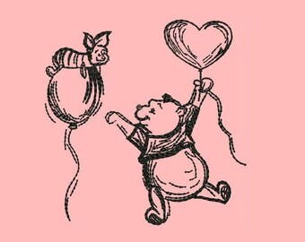 Winnie and Pooh Friends Forever Machine Embroidery Designs - Instant Download Outline Design 566