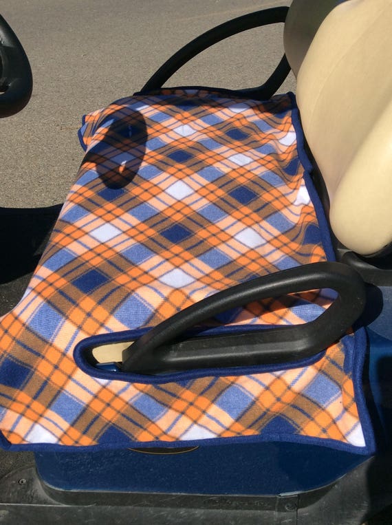 Golf Cart Seat Cover Blanket Reversible to Estate Blue Orange