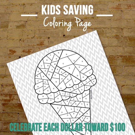 Kids Saving Coloring Page Savings Tracker Goal Sheet