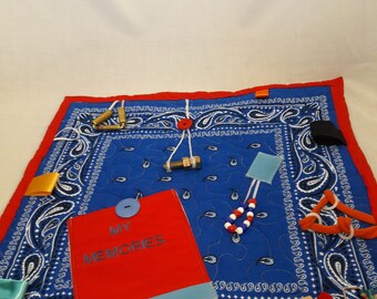 Alzheimers Fidget Quilt, adult quiet time, Gift for grandpa, wheel chair patients with restless hands, sensory tactile lap blanket
