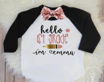 Back to school SALE/ /Girls Back to School shirt /First Day of First Grade/ Hello 1st Grade/ First Day of Kindergarten/ Hello Kindergarten