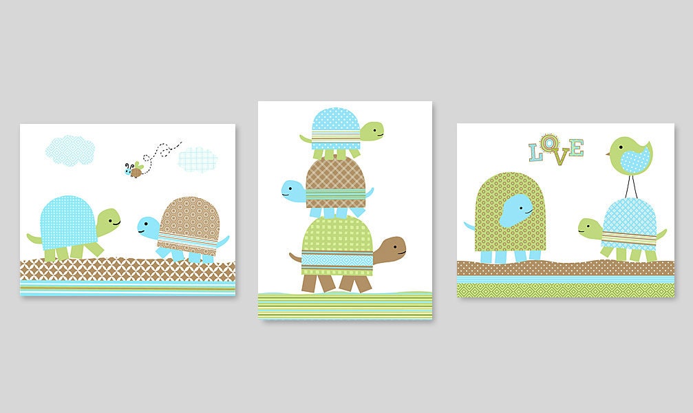 Turtle Nursery Art Baby Boy Nursery Boy's Room Decor