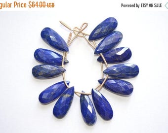 30%DIS AAA Natural Untreated Lapis Lazuli 10x25mm 3 Matched Pair Large Focal Pear Pair Briolette/Large Pear/Pair Beads(0543)