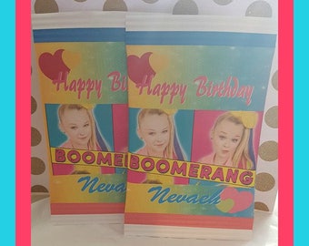 Personalized chip bag Jojo Siwa party favor, treat bags, printable, waterbottle labels, cupcake toppers, FREE SHIPPING