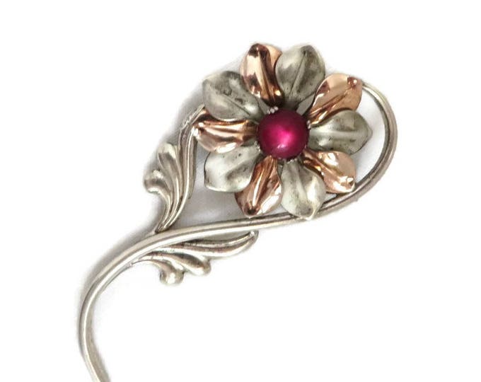 Kreisler Silver Flower Brooch, Vintage Signed Designer Sterling Silver Pin, Mid Century Jewelry, Perfect Gift, Gift Box Kreisler Silver Flower Brooch, Vintage Signed Designer Sterling Silver Pin, Mid Century Jewelry, Perfect Gift, Gift Box