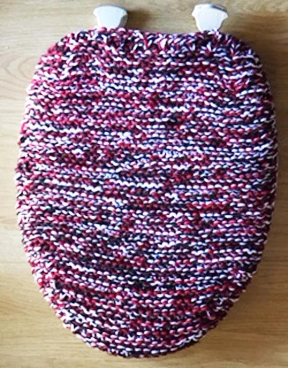 Knitted Standard Elongated Toilet Seat Lid Cover triple