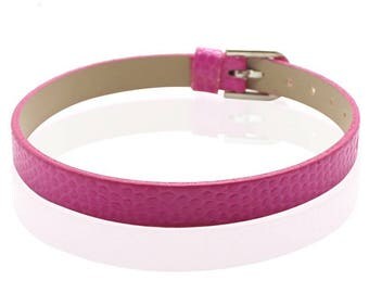 FUCHSIA type 22cm crocodile leather bracelet