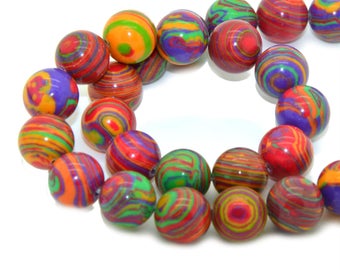 10 10mm multicolor dyed agate beads