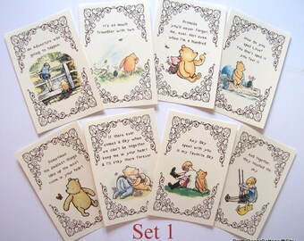 Winnie the Pooh Quotes, Prints for Framing, 2 Different Sets, Baby Shower, Birthday Party, Nursery, Decorations, Size: 4x6 or 5x7 Inches