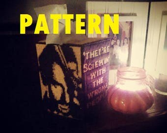 Rick Grimes PATTERN for Plastic Canvas Tissue Box Cover