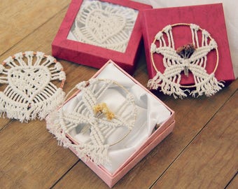 wedding party mini macrame favor gifts boho wedding macrame wall hanging car ornament modern macrame view - Boho Decor wedding party mini macrame favor gifts boho wedding macrame wall hanging car ornament modern macrame view - Boho Decor