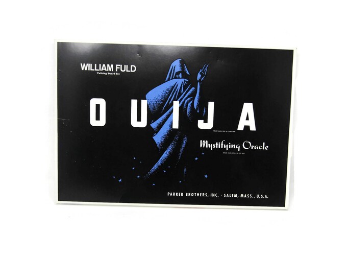 Vintage 1960s Ouija Mystifying Oracle OUIJA Board - William Fuld Parker Brothers Ouija Board Complete with Box & Planchette