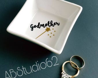 Godmother Gift, Fairy Godmother, Godmother Ring Dish, Will you Be my Godmother, Be My Godmother, Gift for Godmother, Baptism Gift