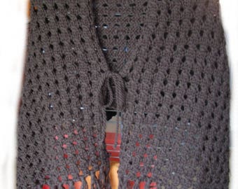 Poncho shawl Brown 70's vintage style