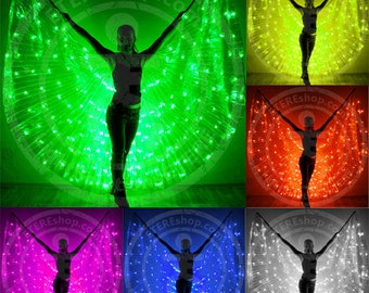 LED Bellydance Wings "Pas de Bleu" - 200 LEDs