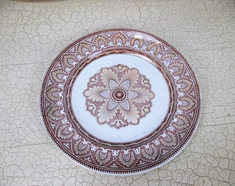 Petrus Regout Maastricht Holland Tandrede Plate HTF Red White 9.44"