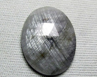 31% ON SALE Silver Sapphire Rose Cut Rainbow Gray Silver Shine Sapphire oval Rose Cut 15x20 mm Loose Gemstone.