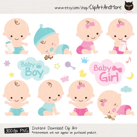 Baby Shower Clipart Clip Art Baby Boy Girl Clipart Cute Baby