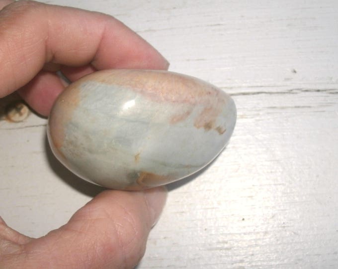 Polychrome Jasper, polished palm stone, 119g, 4.3 oz, over 5" circumference, freeform, metaphysical, display specimen, gift for him or her