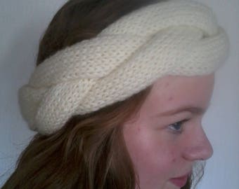 reversible headband three bands cross ecru