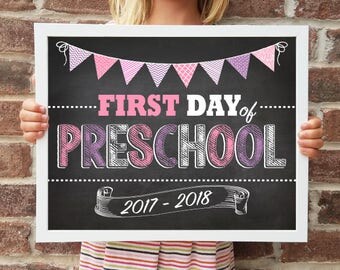 Preschool, Back to School Poster, DIGITAL Printable File, FIRST Day & LAST Day includ. 4 Sizes: 8x10", 11x14", 16x20", 20x30" includ.
