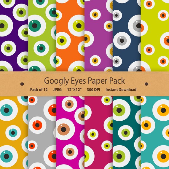 Googly Eyes Digital Paper Halloween Pack Printable Googly Eyes Digital Paper Halloween Pack Printable
