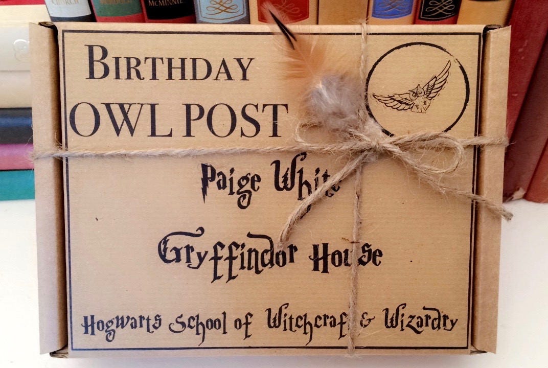 Harry Potter OWL POST BOX personalised gift wrap Choose your