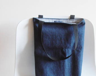 Denim bag, tote bag jeans, shopping bag, padded bag, gift idea