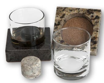 Sea Stones Cool Coaster Set - Whiskey and Scotch Chillers, Freezer to Table, Barware