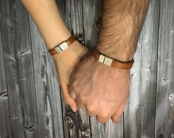 Personalized Couples Bracelet, His and Hers Bracelet, Personalized Hidden Message Bracelet, bracelet Leather, Custom Secret Message
