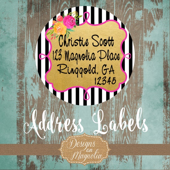 Kate Spade Inspired Address label Party Tag Return Address