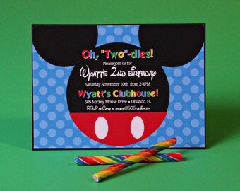 Mickey Mouse Clubhouse Invitation - INSTANT DOWNLOAD Mickey Invitation - Oh Twodles birthday party invitation by Printable Studio