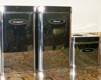 Canisters, Canette flour, sugar, tea, kitchens containers