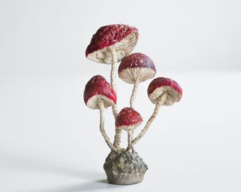 Textile Fungus Specimen Mushroom Toadstool ,Fiber art, Fungus sculpture, weich sculpture