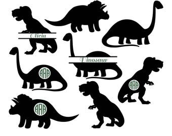 Dinosaur SVG, Animals SVG, Dinosaur Silhouette, monogram svg, Dinosaur Clipart, Silhouette Files, Animals Silhouette, png, eps, svg, dxf.