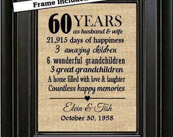 60 Year Anniversary Gift / 20th Anniversary Gift, 20 Year Wedding Anniversary ... - 60th anniversary gift ideas for parents and grandparents.